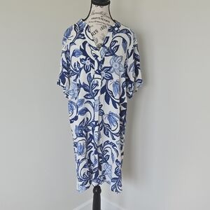 H&M Navy and White Patterned Dress